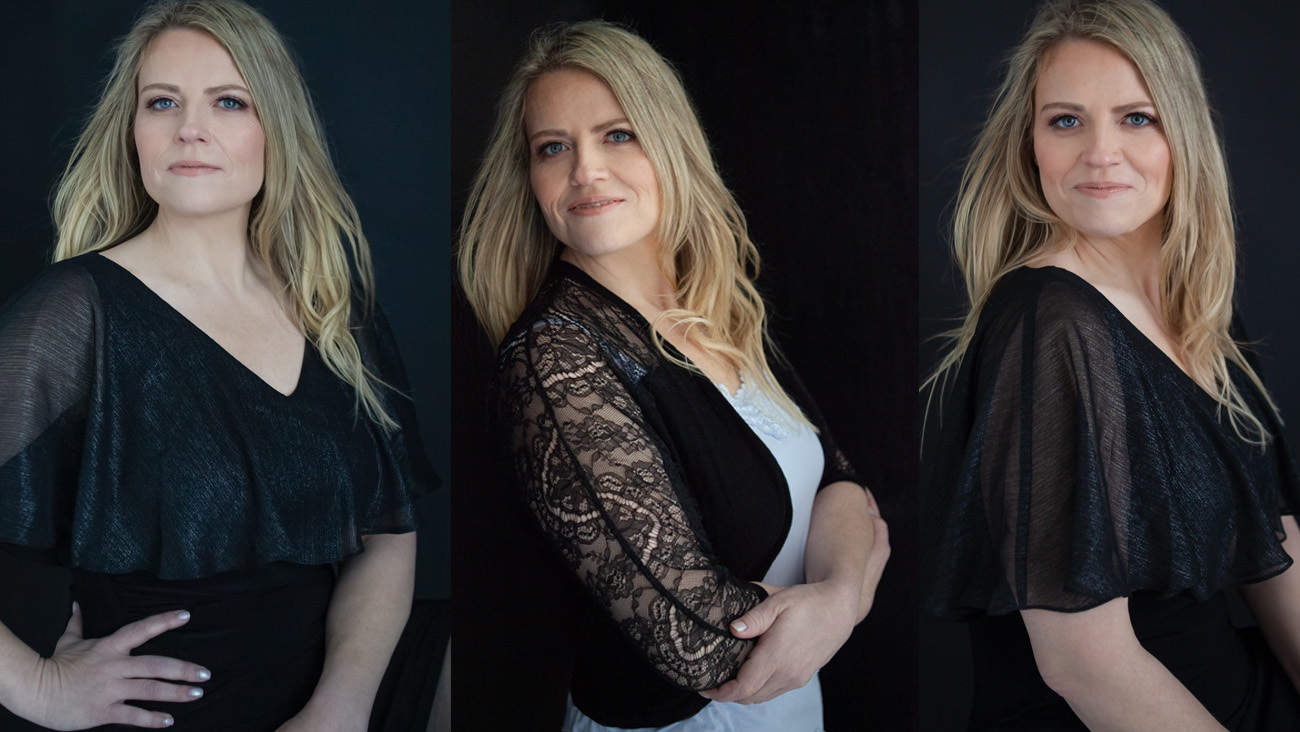 Glamour Portrait Experience of a woman with black background at Patrick J. Noonan photography in Warwick+RI